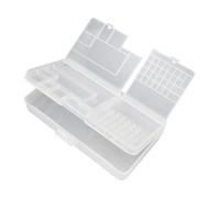 YROHGKPN Organisateurs de rangement industriels à 2 niveaux - Construction transparente - Compactement portable - Rectangulaire - Boîte à outils transparente