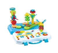 YROHGKPN Outil de simulation pour banc, jouet de brique, puzzle mosaïque, jouets, boîte à outils créative, jouet de printemps pour enfants en bas âge, tronc avec foret