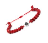 YROHGKPN Paire de bracelets avec projection de 100 langues « Je t'aime » en cristal, pierre mate, portable, pour anniversaire, bijoux sentimentaux, taille unique, comme décrit