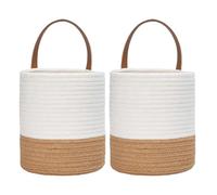 YROHGKPN Panier suspendu pour pot de fleurs et jardinière de sol - Intérieur - Housse de conteneur ronde tissée décorative - Petite corde de suspension avec arbre tissé pour l'intérieur