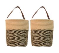 YROHGKPN Panier suspendu pour pot de fleurs et jardinière de sol - Intérieur - Housse de conteneur ronde tissée décorative - Petite corde de suspension avec arbre tissé pour l'intérieur