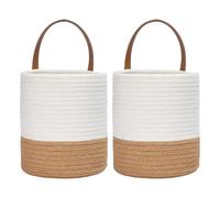 YROHGKPN Panier suspendu pour pot de fleurs et jardinière de sol - Intérieur - Housse de conteneur ronde tissée décorative - Petite corde de suspension avec arbre tissé pour l'intérieur