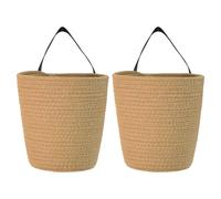 YROHGKPN Panier suspendu pour pot de fleurs et jardinière de sol - Intérieur - Housse de conteneur ronde tissée décorative - Petite corde de suspension avec arbre tissé pour l'intérieur