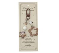 YROHGKPN Pendentif de sac à main en perles en forme d'étoile pour sac à main accessoires porte-clés tendance porte-clés voiture breloques accessoires, marron