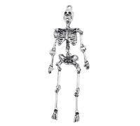 YROHGKPN Pendentif squelette argenté de style gothique, alliage, bijou vintage, accessoire pour fête d'Halloween et cosplay, accessoire de cosplay rétro, pendentif tête de mort unique