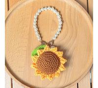 YROHGKPN Petit Soleil Porte-clés Chaud Laine Mignon Crochet Tournesol Femme Sac Homme Voiture Pendentif Bijoux Cadeau Créatif Tournesol Pendentif