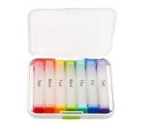 YROHGKPN Pilulier portable de 7 jours pour une utilisation deux fois par jour avec étui transparent de grande capacité, boîte à médicaments, complément alimentaire, stockage quotidien