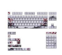 YROHGKPN Plum Blossom OEM 128 touches, 5 pages, sublimations, capuchon épais pour claviers mécaniques, plusieurs langues, touches françaises allemandes