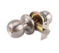 YROHGKPN Poignée de porte ronde pour serrure d'entrée en acier inoxydable boutons de porte ensemble de boutons de porte en métal avec clé poignées de porte intérieures boutons de porte ronds ensemble