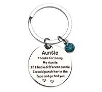 YROHGKPN Porte-clés amusant pour la fête des mères avec breloque ronde - Bijoux pour sœur, amie, tante, Noël, anniversaire, tante