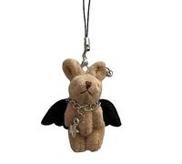YROHGKPN Porte-clés en forme de lapin en peluche à la mode, matériau en alliage, porte-clés Y2K, bijoux, porte-clés, accessoire de sac à main, accessoire pour femmes et filles, pendentif mignon pour