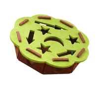 YROHGKPN Puzzle d'exploration en feutre pour chat - Anti-mastication - Boîte de jeu interactive avec 2 cloches et balle pour chatons