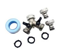 YROHGKPN Raccord de tuyau d'arrosage ergonomique à double sortie avec revêtement en nickel pour l'entretien du paysage, répartition de l'eau en plein air, séparateur d'eau à deux voies