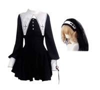 YROHGKPN Robe d'Halloween effrayante sur le thème des nonnes avec mélange de polyester doux, différents choix, costume d'horreur confortable pour femme, costume punk de nonne