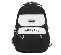 YROHGKPN Sac à dos d'écolier épissé simple de couleur contrastée pour un usage quotidien à l'école et les activités de plein air. Sac à dos en nylon Grand sac à livres Sac à dos adolescent, Noir