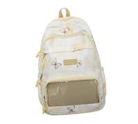 YROHGKPN Sac à dos élégant en nylon avec une grande capacité et des designs esthétiques anime Bowknot - Sac d'école pour les personnes de mode - Sac à dos mignon pour fille, jaune