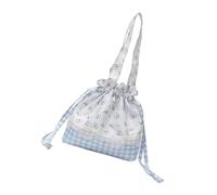 YROHGKPN Sac à main en nylon décoré de dentelle avec poignée de transport Compartiment spacieux et fermeture à cordon de serrage sécurisée. Accessoire pour femme. Sac à bandoulière élégant pour fille