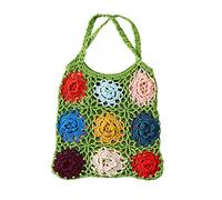 YROHGKPN Sac à main tricoté à la main pour femmes Sacs à bandoulière Mignon Shopping Dating Sac coloré au crochet pour printemps Style maison de campagne Épaule en crochet pour femmes et filles Mignon