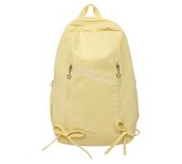 YROHGKPN Sac d'école spacieux avec plusieurs compartiments pour adolescents, imperméable, soutien dorsal ergonomique, sac à dos fin pour un usage quotidien, bretelles ergonomiques, jaune, L