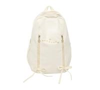 YROHGKPN Sac d'école spacieux avec plusieurs compartiments pour adolescents, imperméable, soutien dorsal ergonomique, sac à dos fin pour un usage quotidien, bretelles ergonomiques, Blanc., S