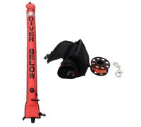 YROHGKPN Scubas Signals Tube de saucisses de sécurité gonflable avec bobine de plongée, rouleau et clip, flotteur ouvert au bas