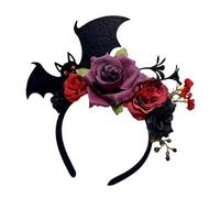 YROHGKPN Serre-tête élégant en forme de chauve-souris rose pour Halloween, accessoire de costume pratique et léger en résine pour les fêtes, jeux de rôle, Halloween, cosplay, coiffe pour femme