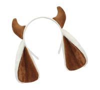 YROHGKPN Serre-tête en peluche avec oreilles de mouton et cornes - Accessoire de voyage pour cosplay, fête d'anniversaire, école, jeux d'oreilles, Halloween, enfants