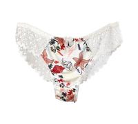 YROHGKPN Sous-vêtements avec imprimé floral exotique creux dentelle transparente culotte féminine culotte pour femmes lingerie string lingerie culotte pour femme, Blanc., XXL