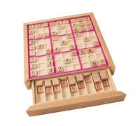 YROHGKPN Sudoku Panel en bois naturel 9 x 9 x 9 - Jouet d'exercice logique pour enfants et adultes - Jouet Sudoku de qualité supérieure pour apprendre à apprendre