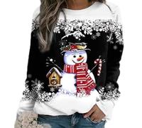 YROHGKPN Sweat-shirt à col rond pour femme - Pull de printemps et d'automne - Haut à manches longues - Pull de Noël ample - Manches longues - Col rond - Décontracté, Élément 8, L