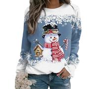 YROHGKPN Sweat-shirt à col rond pour femme - Pull de printemps et d'automne - Haut à manches longues - Pull de Noël ample - Manches longues - Col rond - Décontracté, Élément 5, XXXXL