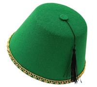 YROHGKPN Turc avec glands noirs, bonnets Fès, accessoire ethnique marocain ottoman confortable pour un usage quotidien, vert, taille unique