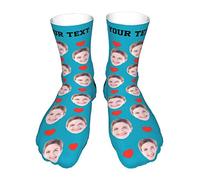 yrozvw Chaussettes personnalisées avec photo, chaussettes drôles et folles pour la Saint-Valentin Chaussettes personnalisées avec photo Chaussettes unisexes personnalisées pour hommes et femmes
