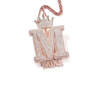 yrozvw Collier avec Initiales Hip Hop et Chaîne de Tennis Bijoux Plaqué Or 18k Colliers avec Initiales Personnalisé Collier Alphabet avec Diamant CZ Colliers pour Hommes Femmes