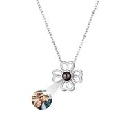 yrozvw Pendentif trèfle personnalisé en argent 925 avec photo Pendentif porte-bonheur Collier mémoire Bijoux Cadeau pour femmes