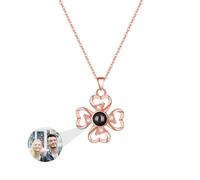 yrozvw Pendentif trèfle personnalisé en argent 925 avec photo Pendentif porte-bonheur Collier mémoire Bijoux Cadeau pour femmes