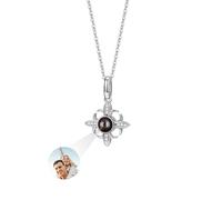 yrozvw Pendentif trèfle personnalisé en argent 925 avec photo Pendentif porte-bonheur Collier mémoire Bijoux Cadeau pour femmes