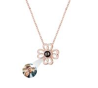 yrozvw Pendentif trèfle personnalisé en argent 925 avec photo Pendentif porte-bonheur Collier mémoire Bijoux Cadeau pour femmes