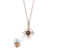 yrozvw Pendentif trèfle personnalisé en argent 925 avec photo Pendentif porte-bonheur Collier mémoire Bijoux Cadeau pour femmes