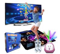 YRPRSODF Tapis de Danse pour Enfants et Adultes, Tapis de Danse électronique Musical avec Plus de 100 Jeux, Plus de 200 chansons, caméra HD, HDMI, 2 contrôleurs de capteur de Mouvement.