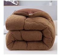 YRRA Duveteux Couette, Épaissir Consolateur Couverture d'hiver en Cachemire d'agneau Épaissi Couette De Lit Doux Et Chaud Literie,Marron,150x200cm(1.5kg)