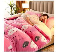YRRA Épaissir Cachemire Courtepointe, Chaud Cachemire d'agneau Consolateur Couette Lit Chaud Et Doux d'hiver Couverture Épaissie en Cachemire d'agneau, pour Chambre,Rose,180x220cm(3kg)