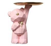 YRREATY Belle Sculpture Nordique Ours Clés du Support de Rangement d'ours Géométrique Mignon Bac de Rangement d'ours Mignon Statue pour L'Entrée /