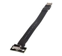 YRREATY Câble USB 3.2 Type-E vers Type-E plat 20 broches Noir | Câble plat USB 3.2 Type-E vers Type-E, mâle-, 10 cm, noir, extension interne pour façade.