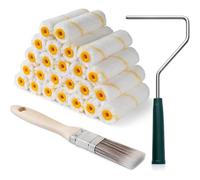 YRREATY Couvre-Rouleaux de Peinture, Couvre-Brosse à Rouleau Mini, Pack de 26, Ensemble de Rouleaux de Peinture de 4 Pouces avec un Poil de 3/8" pour Toutes les Peintures et Teintures.
