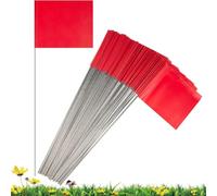 YRREATY Drapeaux de Marquage Rouges en PVC pour Petits Repères de Jardin 100 Pcs Imperméables et Résistants à la Lumière Drapeaux de Jardin pour Enquête Irrigation Paysage