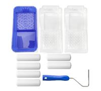 YRREATY Ensemble de Mini-Rouleaux de 10 cm avec Bacs à Peinture Jetables et Poignée Ergonomique - Kit Idéal pour les Petits Espaces.