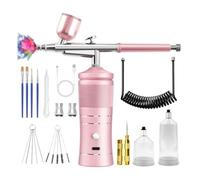 YRREATY Kit Aérographe avec Compresseur, Kit Aérographe 48 PSI avec Buse 0,3/0,5 mm et Ensemble de Brosses de Nettoyage B