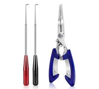 YRREATY Kit de Pinces de Pêche - Comprend 2 Extracteurs de Hameçons en Acier Inoxydable + 1 Outil à Anneau Brisé