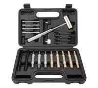 YRREATY outils Kit d’aiguilles à poinçonner Acier | Kit d’outils métalliques avec poinçons en acier, marteau et établi, couleur conforme à l’article et emballage soigné.